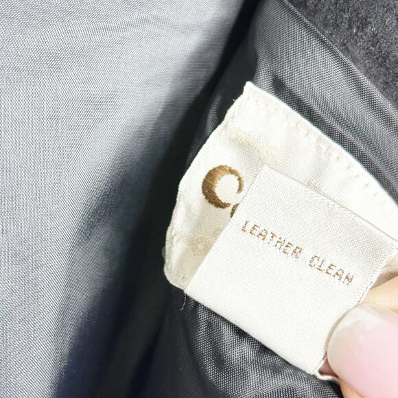 80s Black Suede Midi Skirt Size M Vintage Copper Key Classic Boho Western - Picture 9 of 11